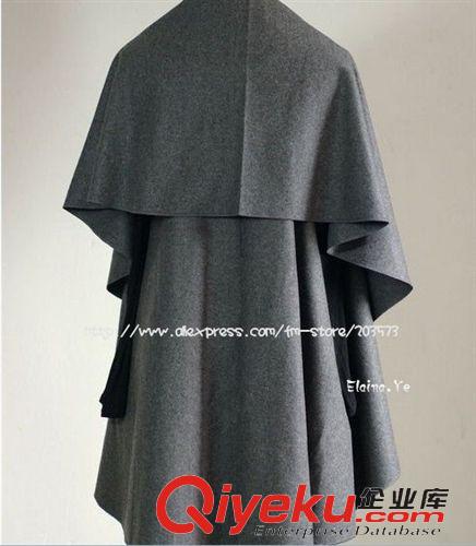 歐美風(fēng) 2014新款歐美風(fēng)毛呢斗篷馬甲原始圖片3