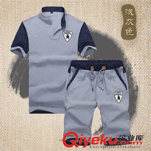 夏季套裝 2015新款亞麻套裝男批發(fā) 夏季男士短袖短褲運動休閑套裝 一件代發(fā)