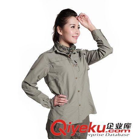 速干衣褲 漁民部落 品牌戶外速干衣女款修身透氣速干襯衣原始圖片3