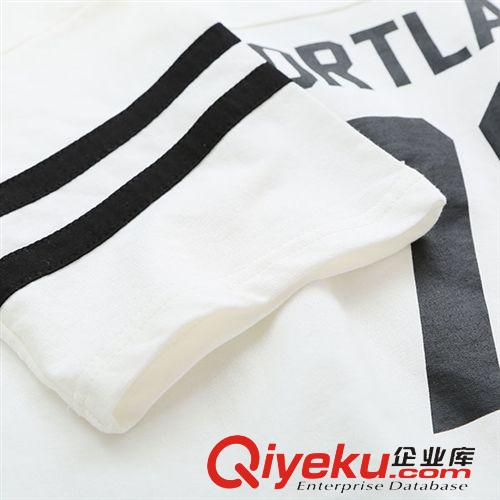2015年6月新品 2015夏季新款短褲套裝 韓版數字條紋T恤抽繩短褲運動套裝送帆布袋