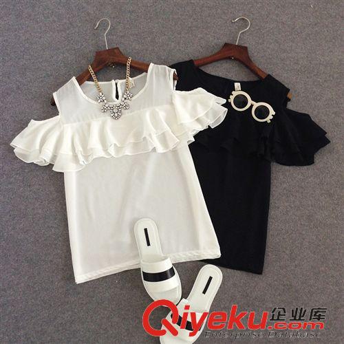 2015年5月新品 廠家直銷 2015夏季新款t恤女 韓版可愛刺繡卡通圖案寬松五分袖T恤