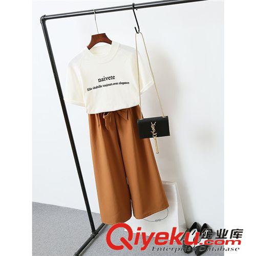 2015年4月新品 2015夏款女闊腿褲 歐美純色雪紡休閑高腰闊腿褲七分褲 熱銷批發(fā)