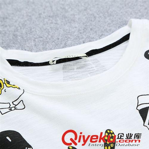 2015年4月新品 夏季女裝t恤2015新款韓國人氣潮流眼鏡潮人中長款顯瘦短袖t恤批發(fā)