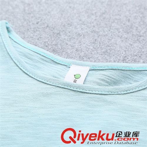 2015年4月新品 2015夏季新款女T恤 韓國荷葉邊飛袖顯瘦純色圓領(lǐng)短袖t恤 廠家直銷原始圖片2