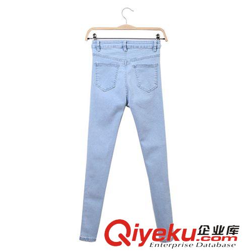 2015年3月新品 2015夏季新品牛仔褲女 純色九分牛仔小腳褲女 韓版牛仔褲女鉛筆褲原始圖片3