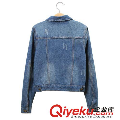 2015年3月新品 2015春夏新款女裝外套短款 韓版時尚做舊女式牛仔外套女防曬衣原始圖片2