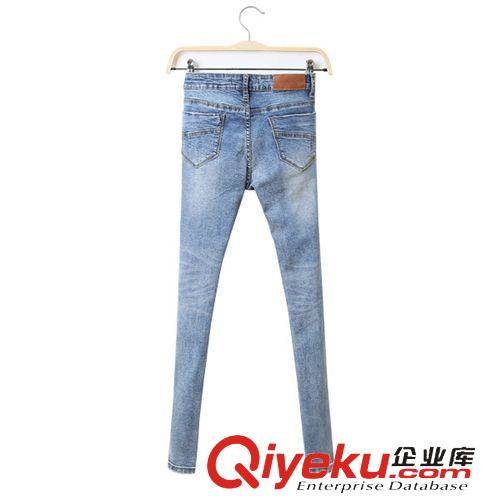 2015年1月新品 春裝新款女韓版?zhèn)€性潮流破洞修身顯瘦低腰小腳牛仔褲一件代發(fā)混批