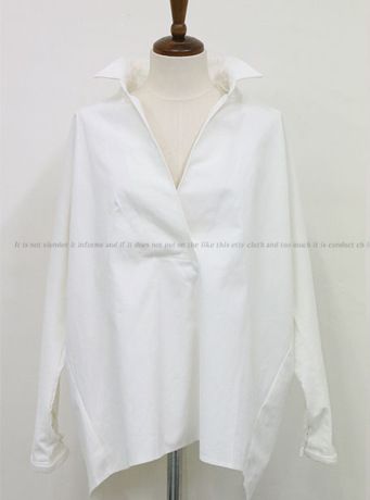 女式襯衫 韓國代購 女裝 寬松大碼套頭上衣外套 胖MM純棉長袖襯衣8033