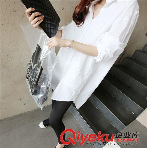 女式襯衫 娃娃領白色連衣裙女中長款長袖顯瘦 韓系歐根紗蕾絲連衣裙8020