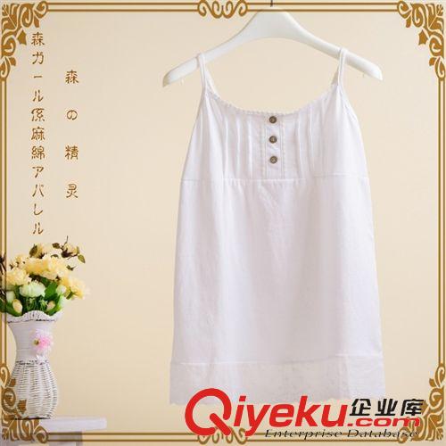 女式針織衫 夏裝新款甜美日系森女可調(diào)節(jié)蕾絲拼接百搭純棉吊帶女8221原始圖片2