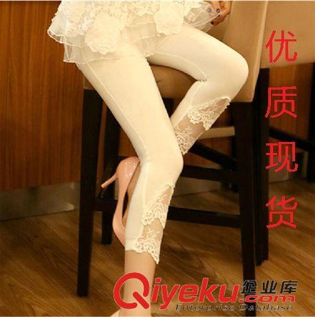 時尚女褲 2015夏季新款韓版女彈力顯瘦打底褲 中腰蕾絲花邊七分褲  8206原始圖片2