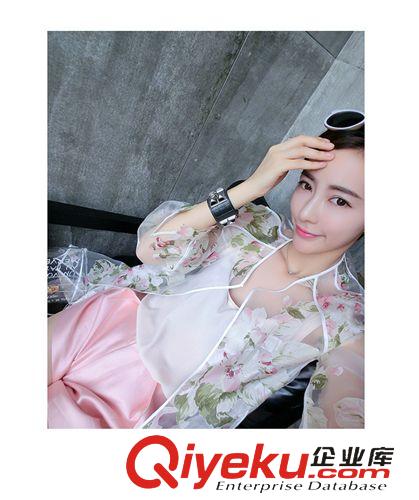 3月新款 2015防曬衣長袖防紫外線女開衫中長款防曬服透明薄款外套女裝原始圖片2