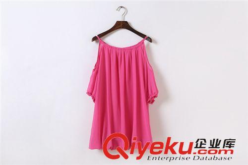孕婦裝系列 2015夏季新款韓國露肩孕婦裙 圓領短袖百褶大碼女裝原始圖片3