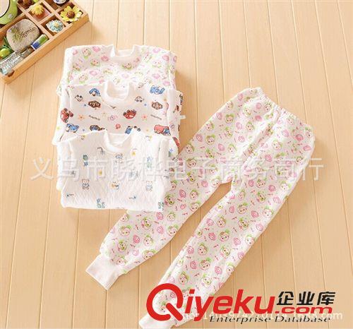 童裝 新款空心棉兒童保暖內(nèi)衣套裝批發(fā) 男女童裝三層純棉保暖 廠家直銷原始圖片2
