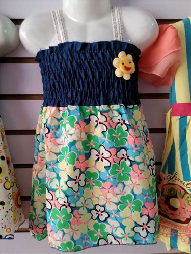 女裝 廠家直銷2015夏季新款兒童裙 韓版雪紡吊帶裙 太陽花雪紡裙原始圖片3