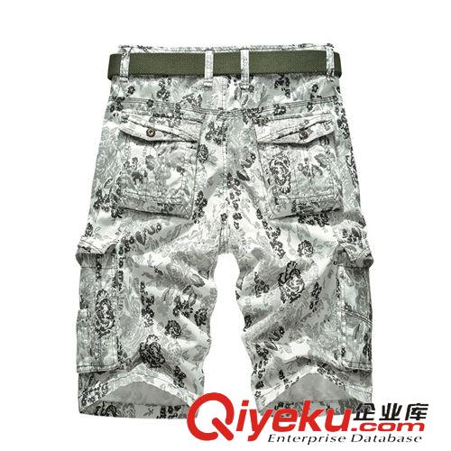 New!工裝短褲 廠家直銷 2015夏季新款外貿男式休閑短褲 青花瓷全棉大碼沙灘褲男