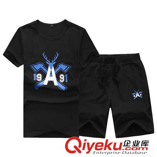 New!短袖套裝 短袖套裝男2015夏季新款 品牌運動服 大碼短袖短褲沙灘旅游運動裝原始圖片2