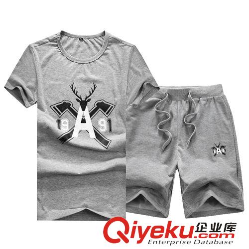 New!短袖套裝 短袖套裝男2015夏季新款 品牌運動服 大碼短袖短褲沙灘旅游運動裝原始圖片3