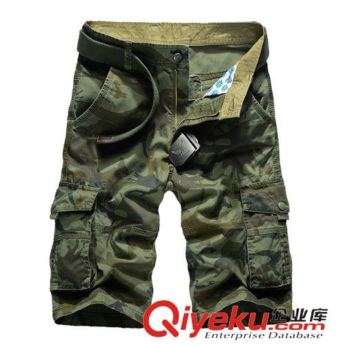 夏季短褲 亞馬遜速賣通熱賣男士短褲軍裝迷彩工裝短褲夏季多口袋寬松五分褲原始圖片2