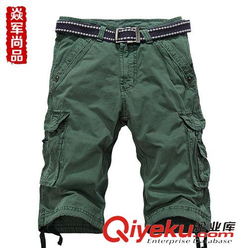 夏季短褲 亞馬遜速賣通ebay熱賣新款夏季工裝短褲全棉純色休閑多袋五分褲男