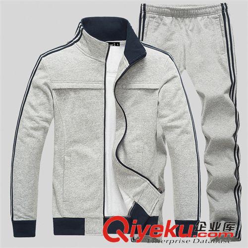 運動套裝 運動套裝男2015春裝新款 情侶休閑運動服 純棉立領(lǐng)長袖運動衛(wèi)衣男原始圖片2