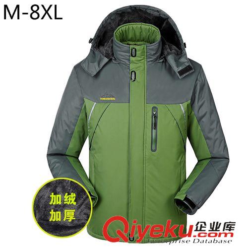 戶外沖鋒衣 (帳期)男式加厚沖鋒衣棉衣  品牌大碼加絨登山服 防風(fēng)防水戶外原始圖片2