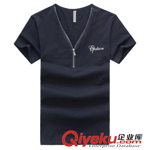 t恤 批發(fā)品牌男士t恤男裝v領(lǐng)短袖T恤韓版時(shí)尚運(yùn)動(dòng)男式tshirt一件代發(fā)原始圖片2