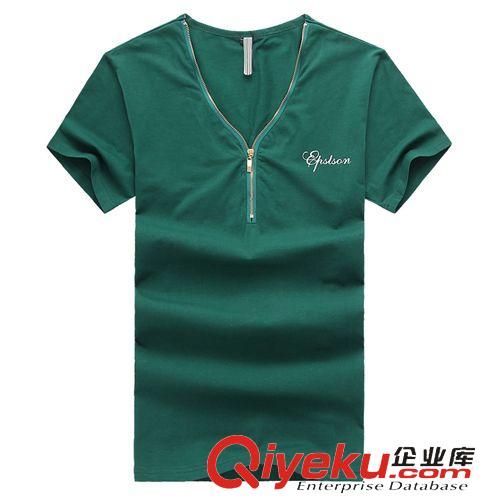 t恤 批發(fā)品牌男士t恤男裝v領(lǐng)短袖T恤韓版時(shí)尚運(yùn)動(dòng)男式tshirt一件代發(fā)原始圖片3