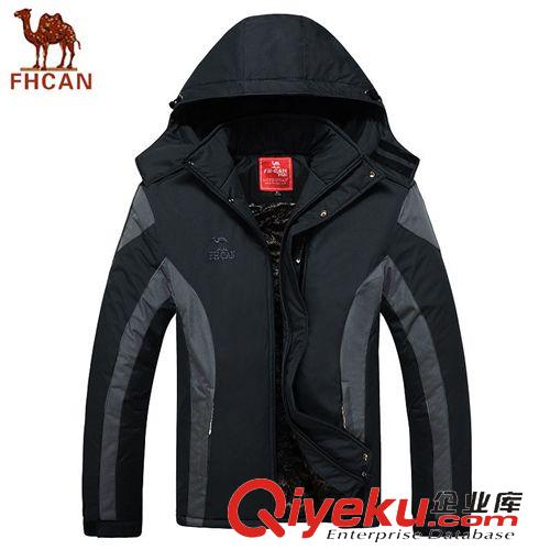 秋冬上衣 新款秋冬棉衣 男 加絨加厚大碼連帽棉服 商務(wù)休閑撞色男式棉襖潮原始圖片2