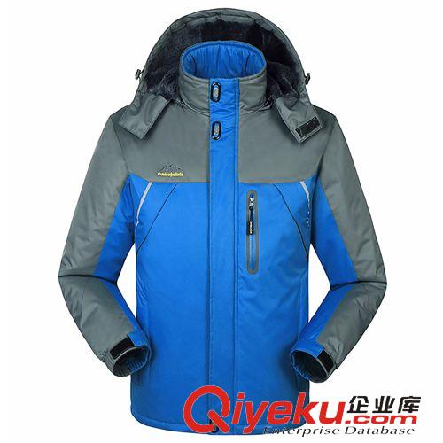 秋冬上衣 男式沖鋒衣棉衣  品牌大碼加厚加絨滑雪服 防風連帽戶外功能棉服原始圖片3