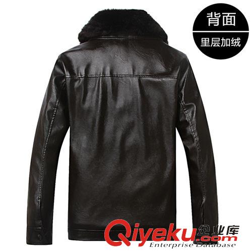 男式PU皮衣 限量瘋搶2014新款男士zp皮衣中老年男皮衣毛領外套男夾克原始圖片2