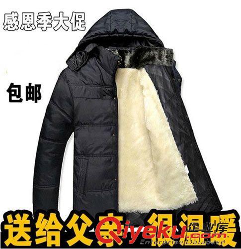 男式棉服 加厚毛絨內膽保暖大碼爸爸男裝冬裝外套棉服棉襖中老年棉衣男式