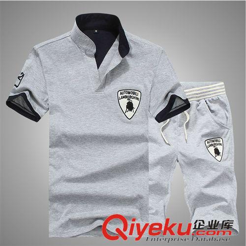 男式Polo衫 2015青少年春夏爆款立領男士短袖t恤運動休閑套裝外貿潮男裝廠家