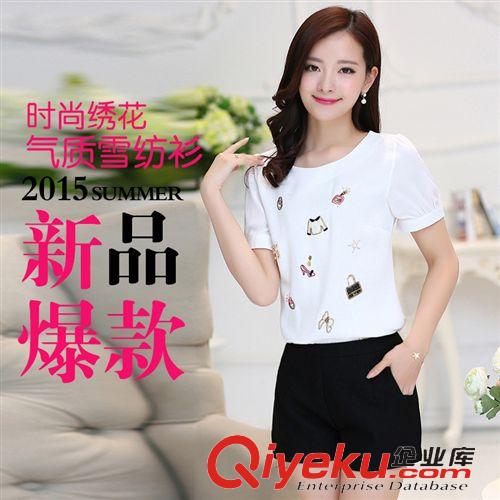 經(jīng)理推薦 夏裝新款大碼女裝上衣韓版寬松春裝打底衫雪紡短袖