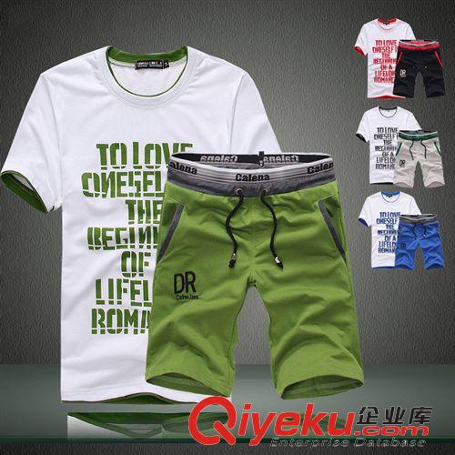夏季套裝 2015夏季新品熱賣男裝短袖套裝潮流修身休閑運(yùn)動(dòng)套裝A152p42