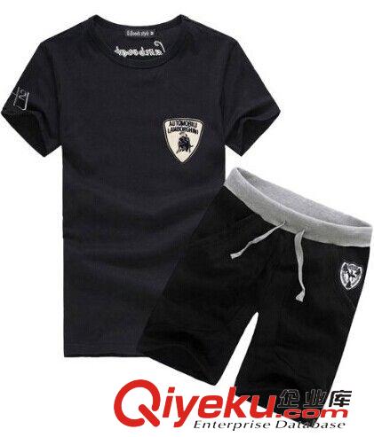 夏季套裝 2015{zx1}短袖套裝男蘭博基尼男式套裝韓版T恤231短褲套裝/P34