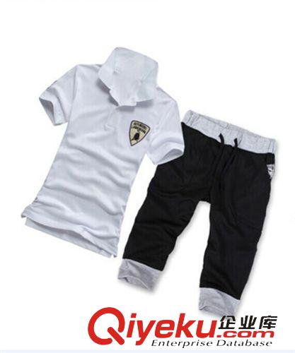 夏季套裝 {zx1}男士短袖套裝 蘭博基尼套裝 韓版修身T恤T201中褲套裝/P36