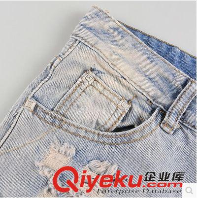 5月新款2期 2015夏季女裝新款哈倫褲時尚印花破洞牛仔褲女百搭顯瘦七分褲潮原始圖片3