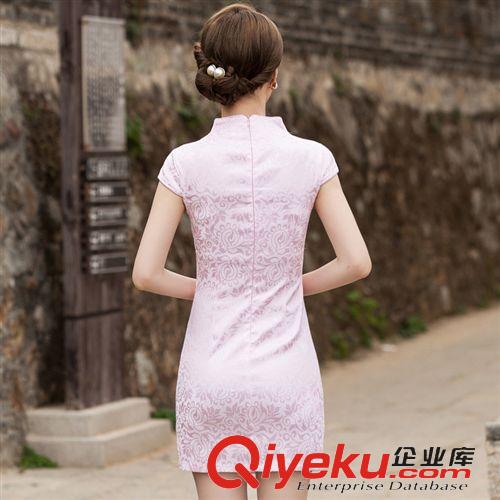 旗袍  名族風(fēng) 2015新款夏季時(shí)尚改良旗袍連衣裙日常顯瘦修身旗袍短款禮服批發(fā)原始圖片2