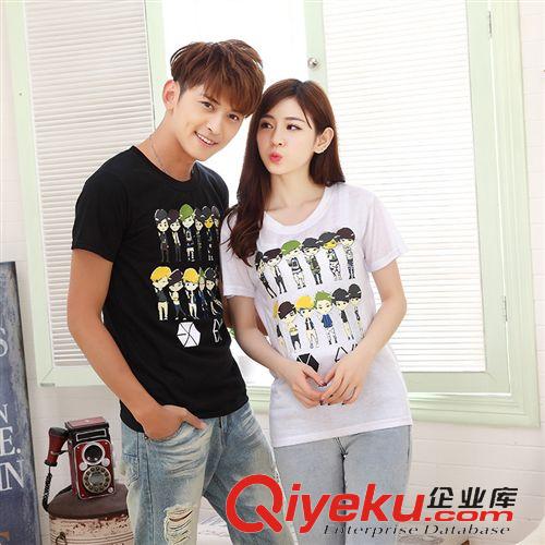 情侶裝  班服 實拍夏裝EXO吳亦凡鹿晗同款歐美街頭潮牌男女純棉短袖港風(fēng)情侶T恤