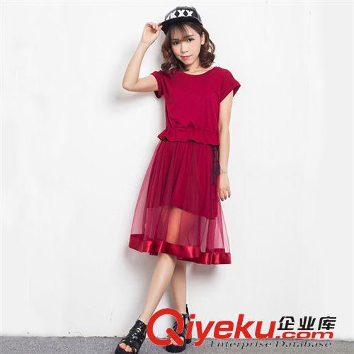 第五季新款 2015新款短袖套裝女甜美小清新套裙夏女裝兩件套少女連衣裙
