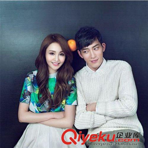 明星同款 2015相愛穿梭千年湘湘鄭爽郭碧婷同款海洋印花短上衣+蓬蓬裙套裝