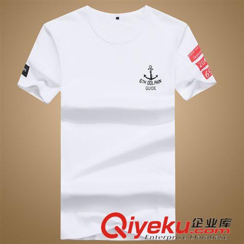 上裝 男式短袖t恤夏季2015新款青少年男裝休閑簡(jiǎn)約時(shí)尚純棉圓領(lǐng)寬松T恤原始圖片2