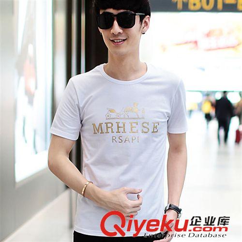 上裝 青少年男裝夏季新款休閑潮男式圓領短袖t恤純棉印花半袖體恤批發