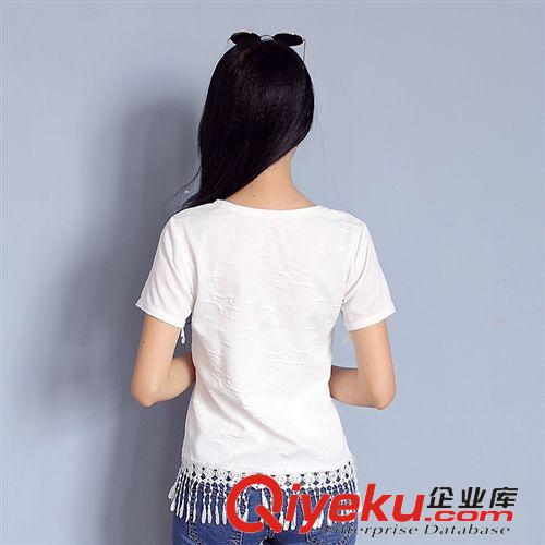 T恤/打底衫 夏季新款韓版女裝流蘇圓領(lǐng)t恤女顯瘦潮原始圖片3