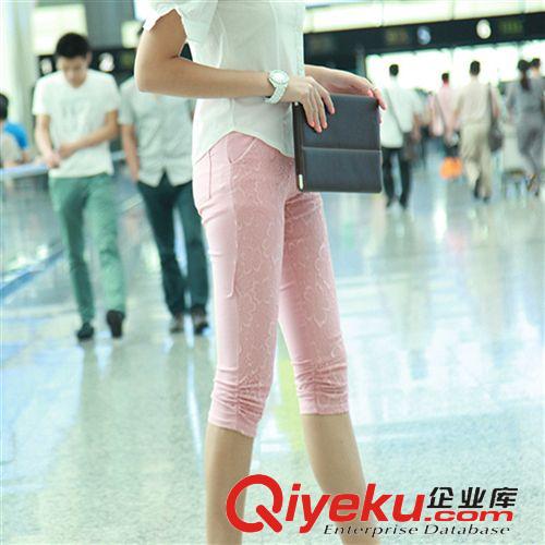 精品女褲 2015夏裝新款女裝通勤修身顯瘦打底修身褲七分褲原始圖片2