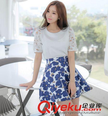 六月上新 2015夏季新款女式兩件套休閑套裝女 時尚印花運動服