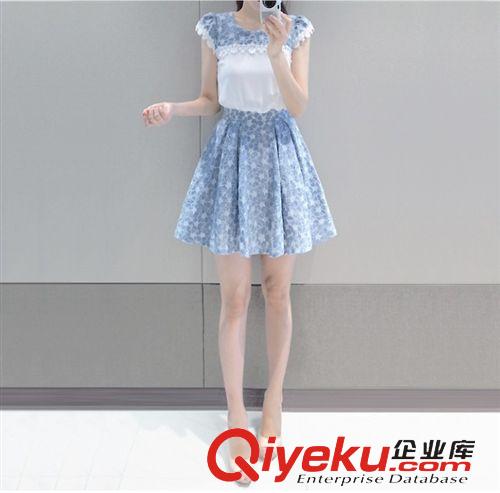 連衣裙 2015夏季裝新款女裝小清新碎花雪紡短袖韓版中長款連衣裙顯瘦原始圖片2
