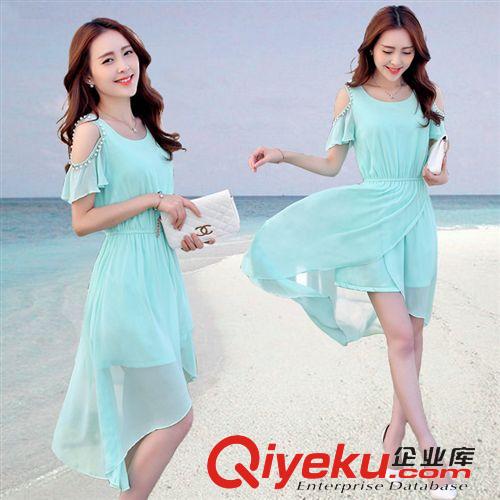 2015.5.1新款 2015夏裝新款韓版修身顯瘦條紋裙子女裝雪紡連衣裙