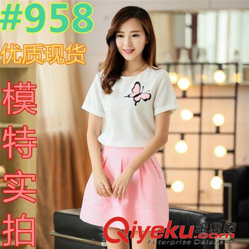 2015.5.4新款 2015夏季新款裙套裝甜美小清新套裙女裝兩件套短袖連衣裙原始圖片2